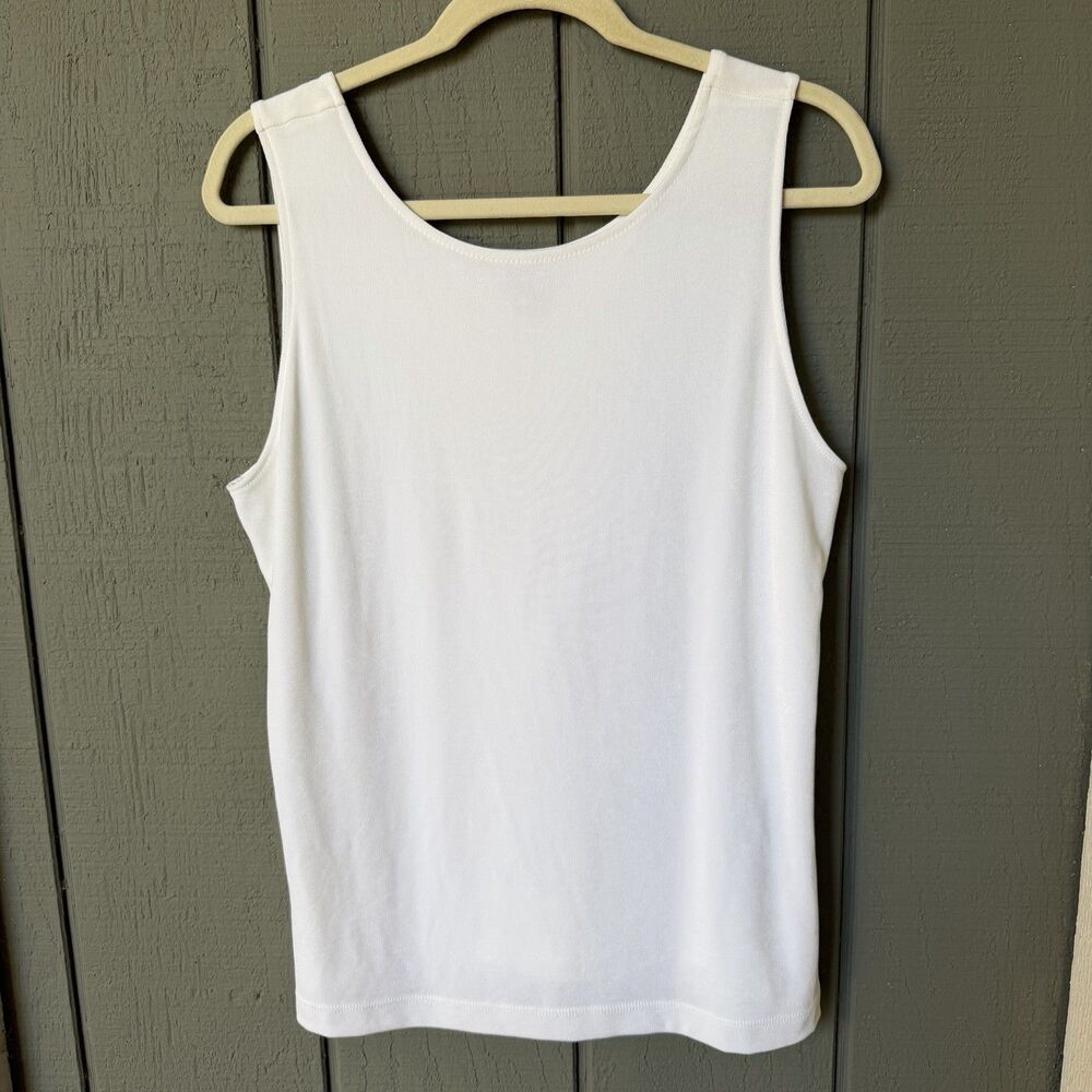 Chico's Lined Scoop Neck Travelers White Cami Sleeveless Tank Top Size 2 (Large)